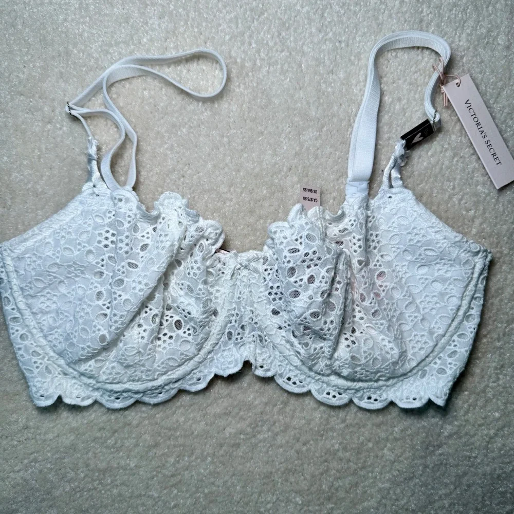Victoria's‎ Secret Dream Angels Wicked Unlined Eyelet Bra coconut white NWT 32DD